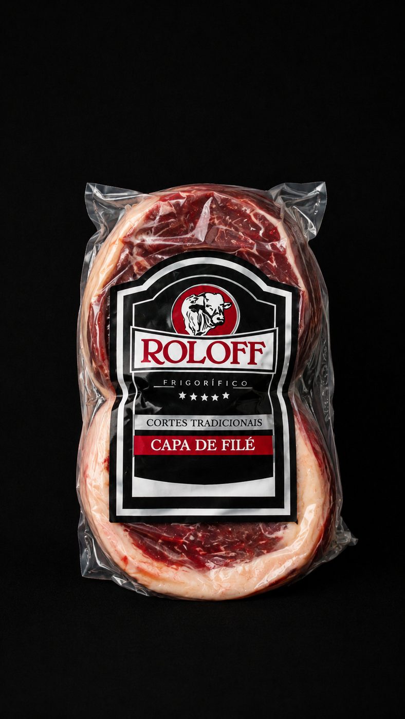 Capa de Filé Roloff embalada a vácuo